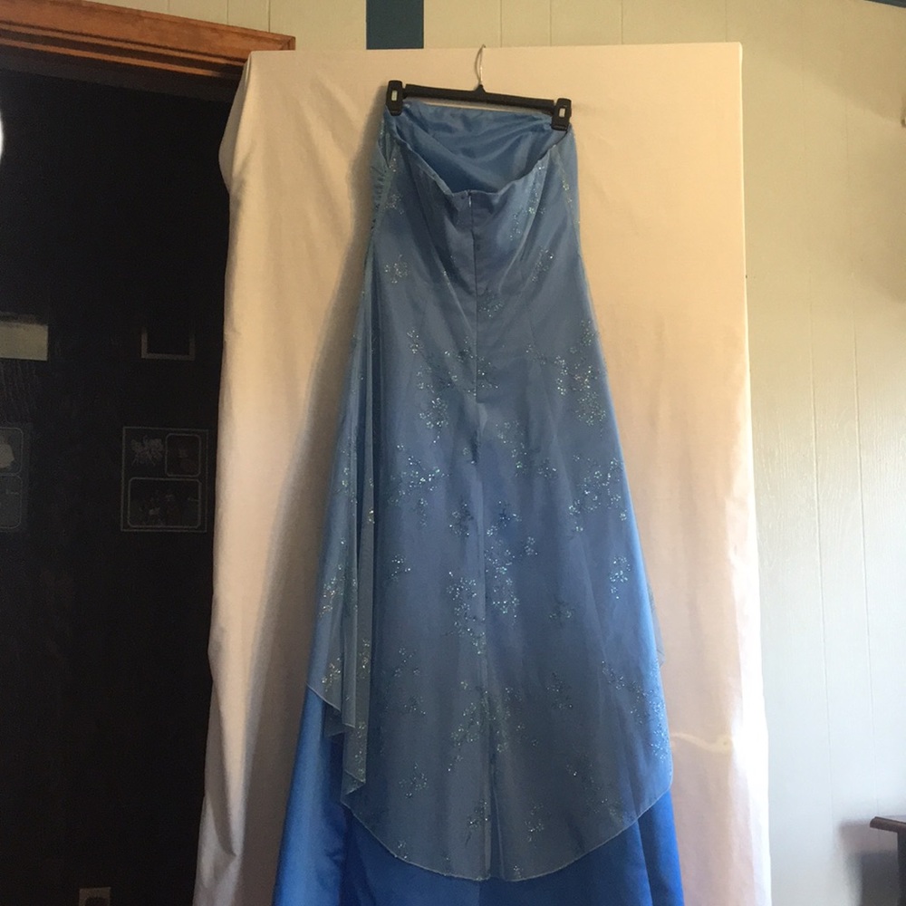 Blue Strapless Prom Dress - Picture 3 of 8